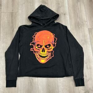 VLONE Skull Shocker Orange Black hoodie Sweater Pullover Size Large L B5